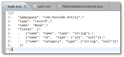 avro schema definition