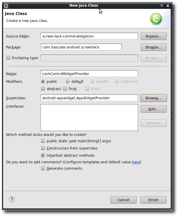 create app widget provider