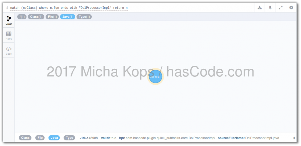 Selecting a starting point: Single class