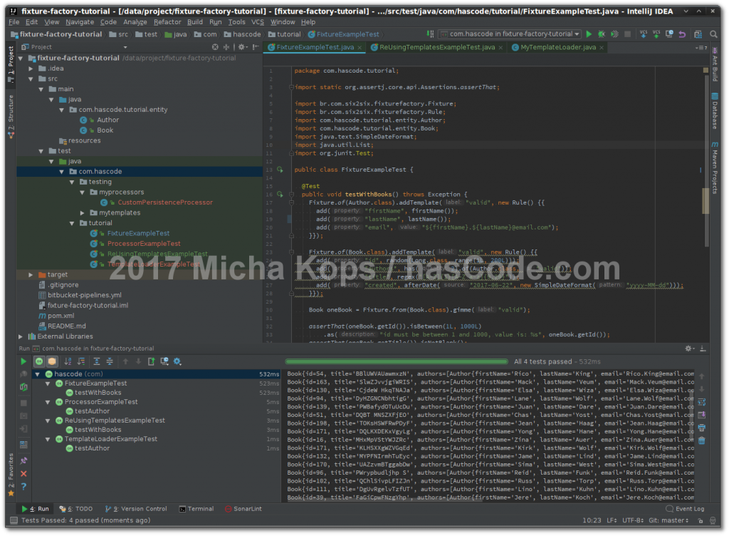 fixture factory running with junit in intellij 1024x752