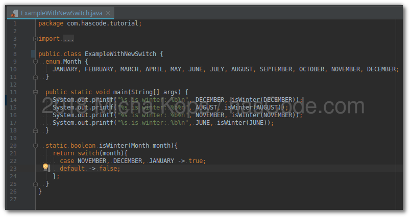Java 12 Switch Example