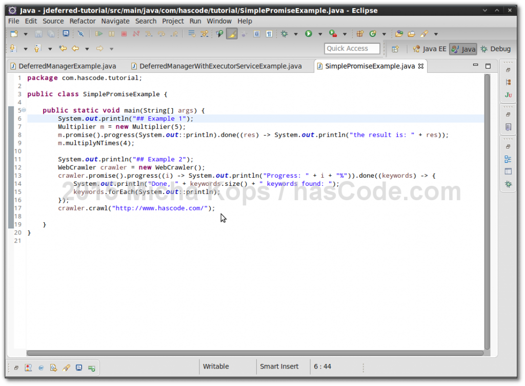 jdeferred example running in eclipse ide 1024x754