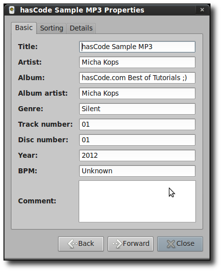 mp3 properties