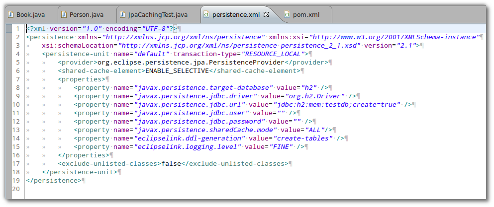 persistence configuration
