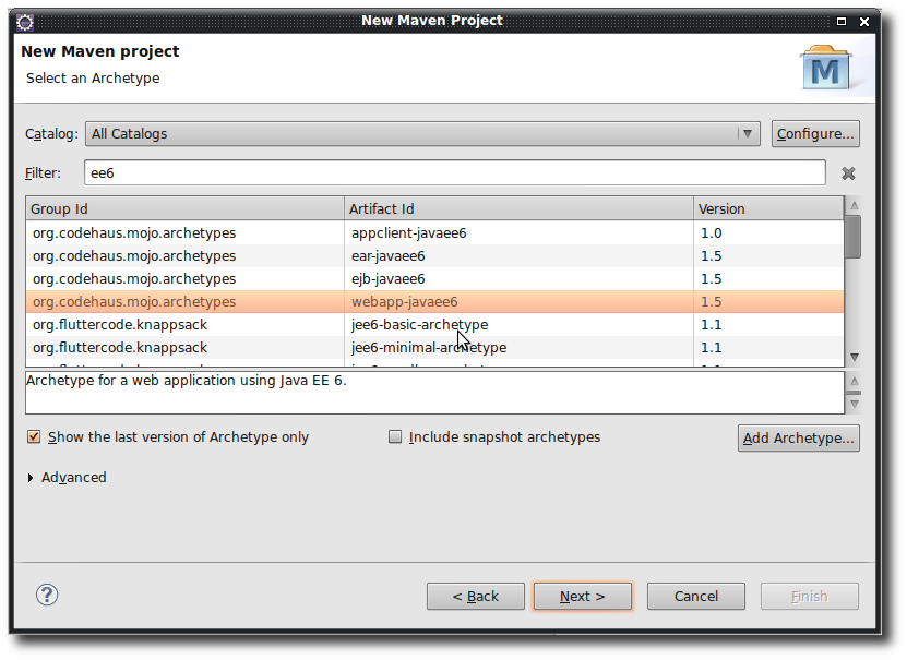 project from archetype
