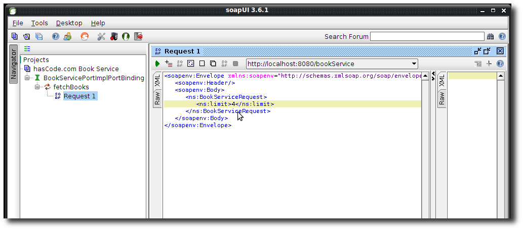 soapUI new request 1