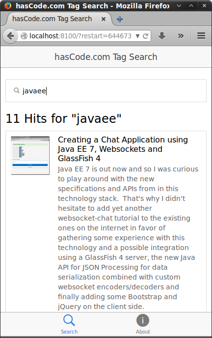tag search wizard in action inbroser