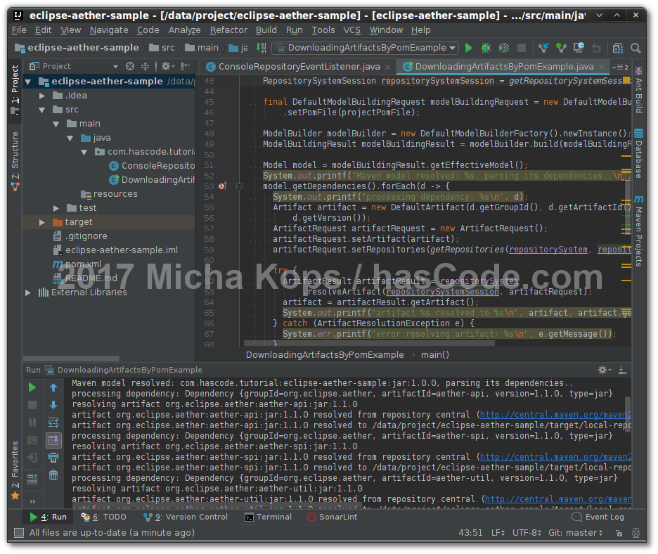using eclipse aether
